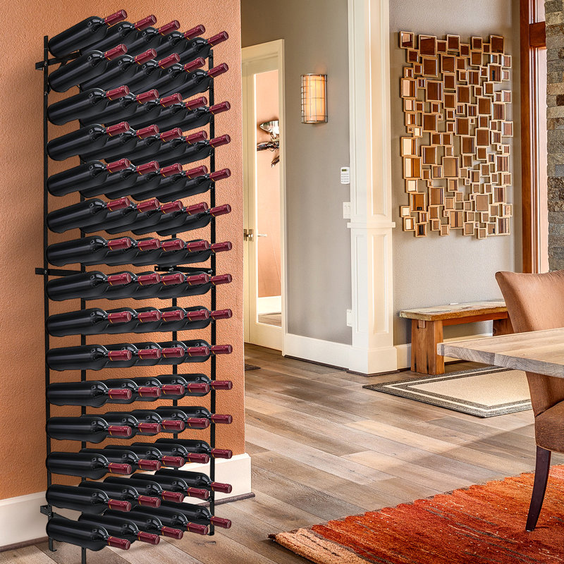  75-Bottle Freestanding Wine Rack Stand, 60" H x 38" W x 10" D