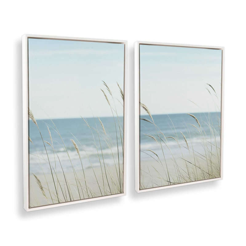 «Ocean Lullaby», ensemble de 2 toiles encadrées, Cadre flottant blanc opaque, H 36,75 po x l 49,5 po x P 1,75 po