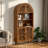 Freestanding 66"Tall  Arched Wood Display Cabinet With Open Shelf