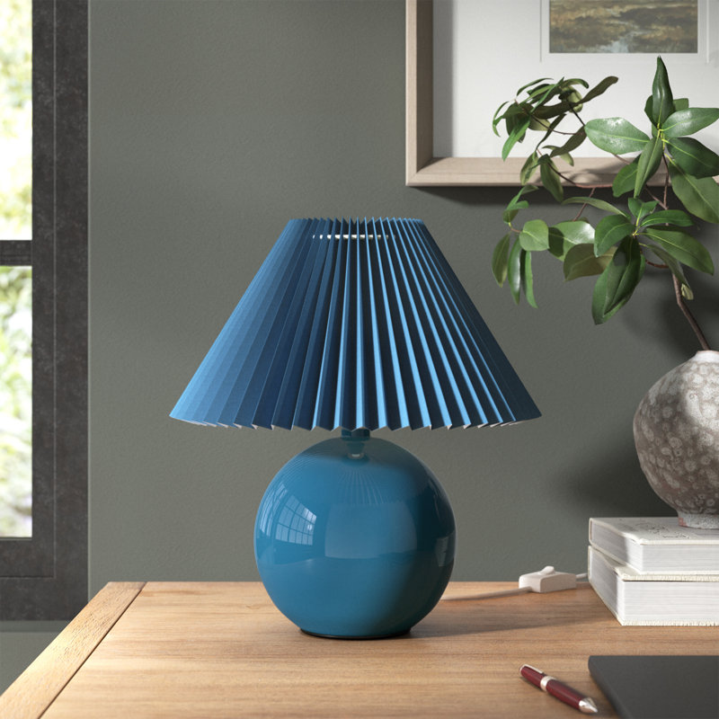 Carmel Ceramic Table Lamp, Blue, Blue
