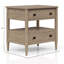 Table de chevet ouverte finition sable avec 2 tiroirs