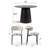 5-Piece Round White Oak Dining Table Set For 4-283618654