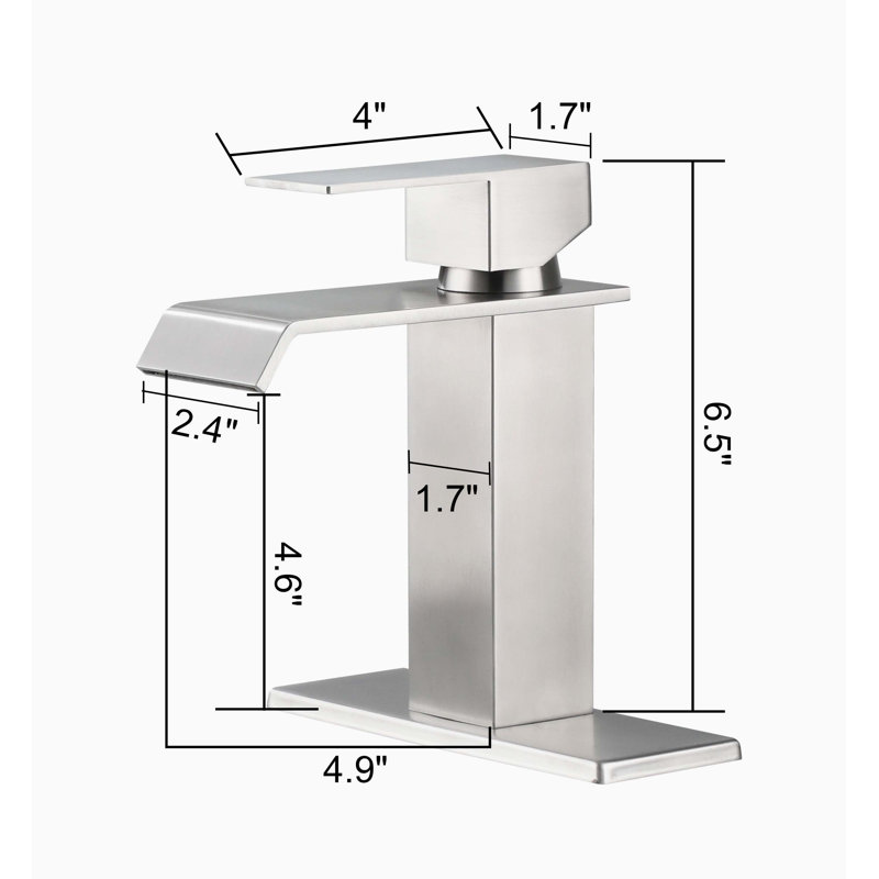 Robinet cascade à poignée simple pour meuble-lavabo
