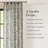 Lush Decor Lillian Block Print Linen Textured Semi-Sheer Curtain Panels Pair Drapes (Set of 2)
