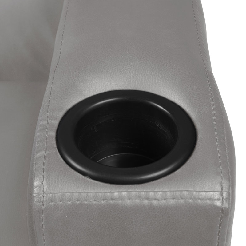 Chaise de réception en vinyle l 56 po Supernova, Gris