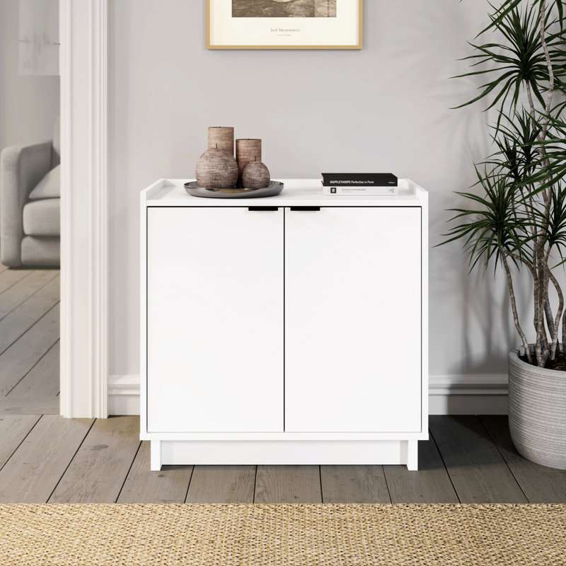 Oak Light Wood Living Room Cabinet with Adjustable Shelving
