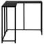 Table de salon - Accent d'angle étroit noir pour la chambre à coucher, vestibule avec plateforme en stratifié et chambre à coucher moderne à structure métallique, fabrication robuste