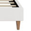 Lit plateforme tapissier moderne avec tête de lit à oreilles et pieds en bois de noyer, aucun sommier nécessaire-859315268-859315271