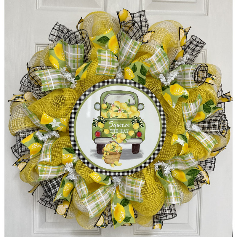 Spring Wreath With Lemons Squeeze The Day