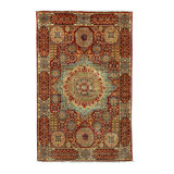 Hand Knotted Oriental Area Rug in Navy