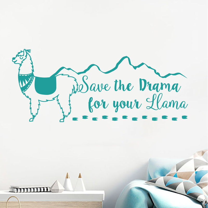 «Save the Drama for your Llama», adhésif décoratif, Turquoise