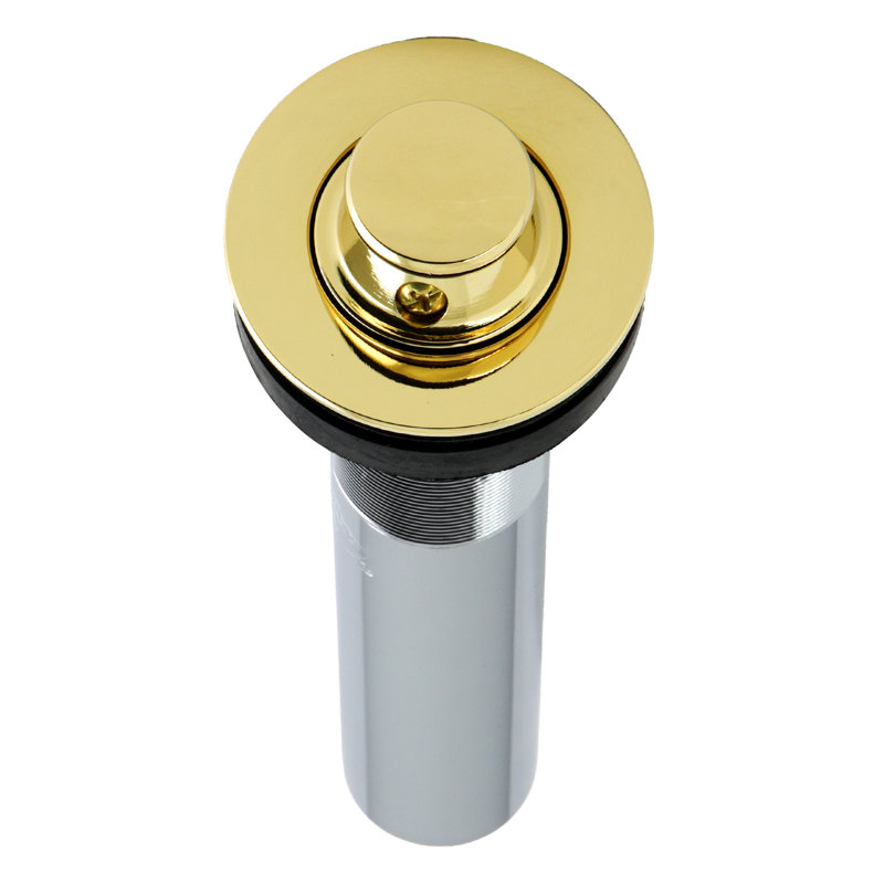 Kingston Brass Trimscape Brass Lift and Turn Bathroom Sink Drain without Overflow, 17 Gauge, Polished Brass