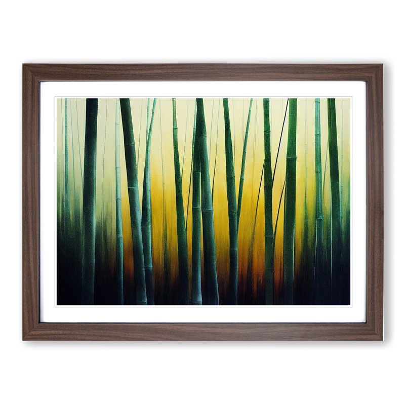 Colourful Bamboo Forest Vol.2 - Framed Print, 34cm H x 46cm W x 2cm D, Walnut
