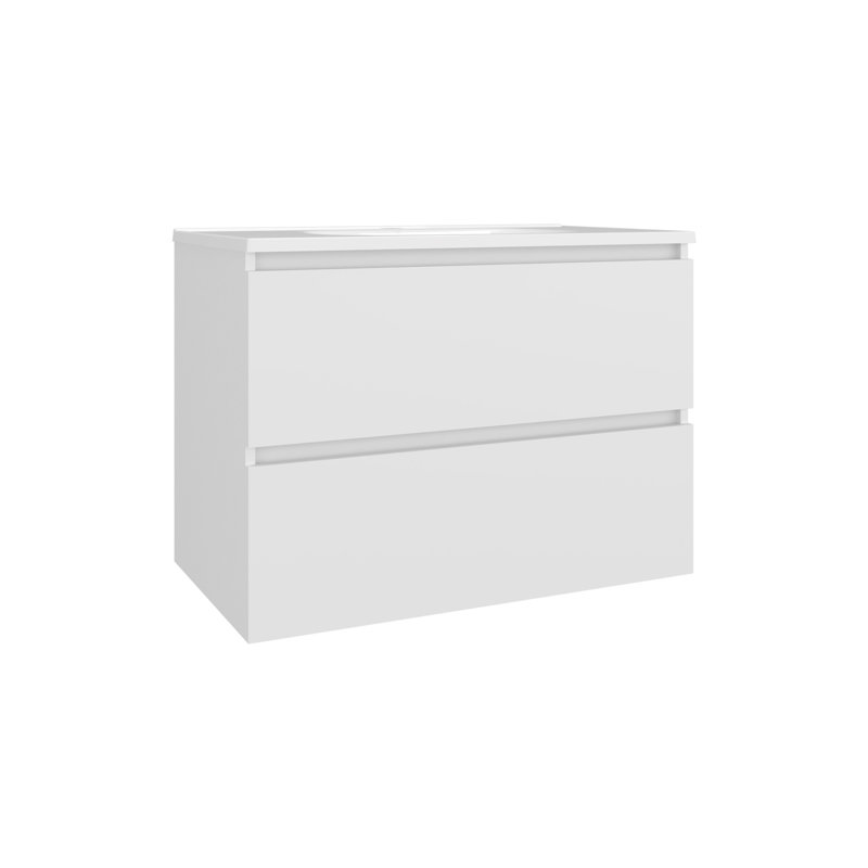 Meuble-lavabo 2 tiroirs, blanc, Blanc