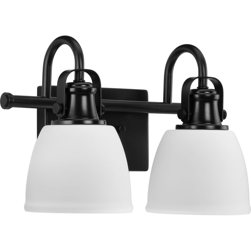 Éclairage de salle de bain à intensité variable 2 lumières Reta, Noir mat