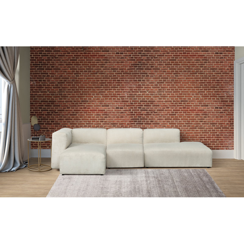 Winnie 116" Wide Modular Chair & Chaise, Left Hand Facing
