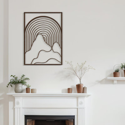 Décoration murale géométrique abstraite moderne à motif géométrique à rayures Mid-Century