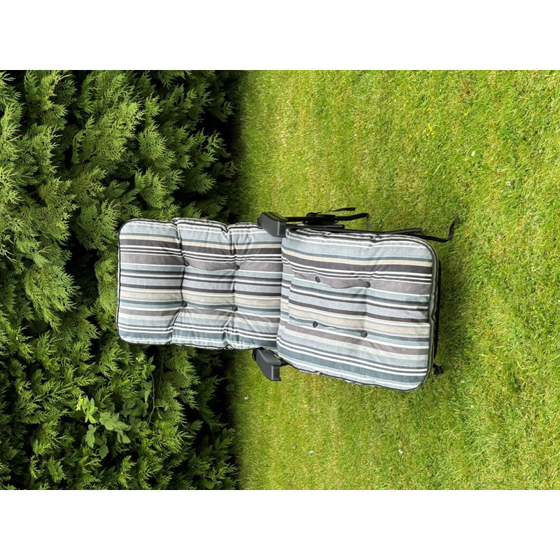 Chancler Steel Outdoor Lounge Chair, Black, Grey 