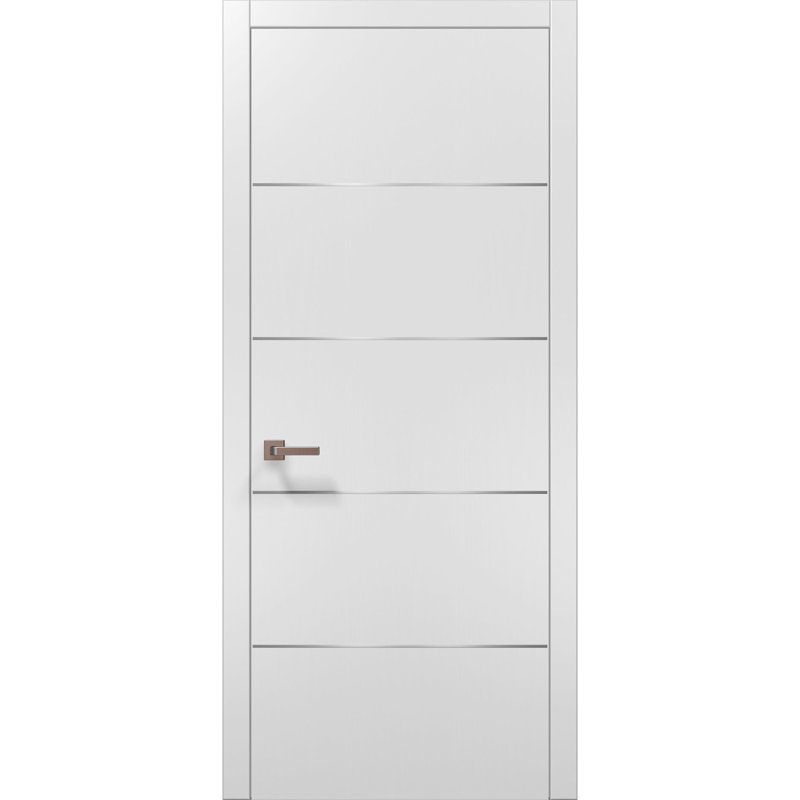 Porte intérieure moderne en bois avec quincaillerie | Planum 0020 | Garnitures à panneau simple | Portes de salle de bain robustes