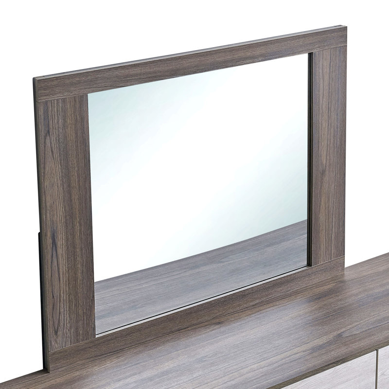 Miroir moderne pour commode, H 37 po x l 43 po, Grey, Mirror