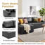 Canapé-lit de coin à compression gauche en similicuir de 108 po SmoothLux, canapé modulaire en forme de L avec éponge haute densité, canapé convertible sans assemblage requis pour le salon-977834085