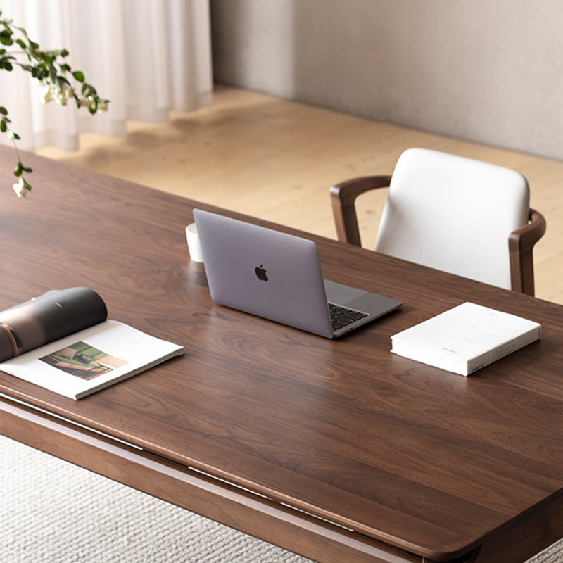 Simple large rectangular dining table, 29.52"H x 78.74"L x 33.46"W