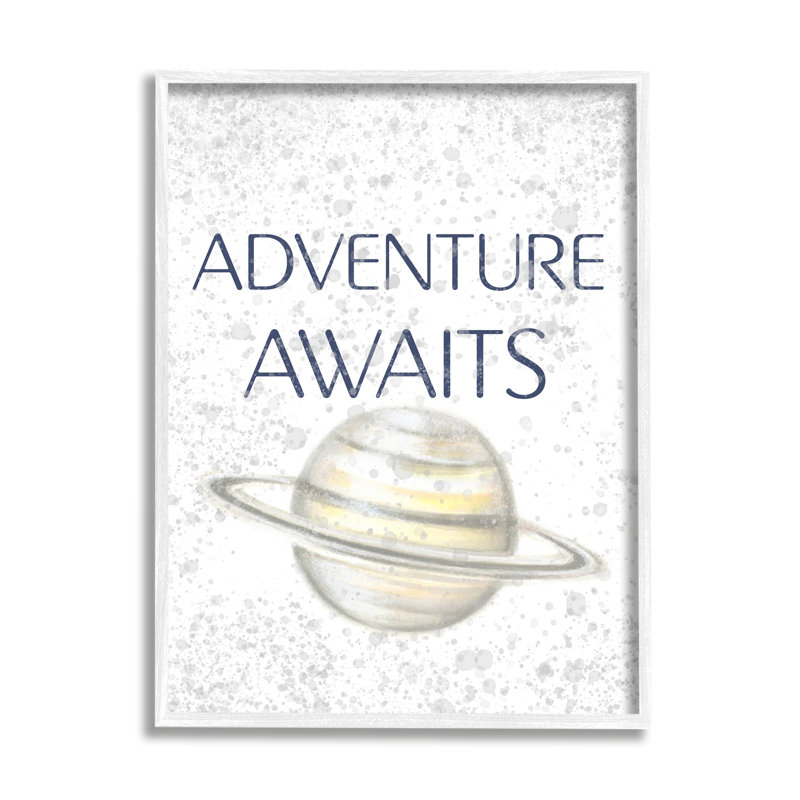 «Children Adventure Awatts», Saturn Ringed, planète art, H 14 po x l 11 po, Cadre blanc