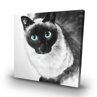 eyes siamese cat - 32"x32" art on canvas