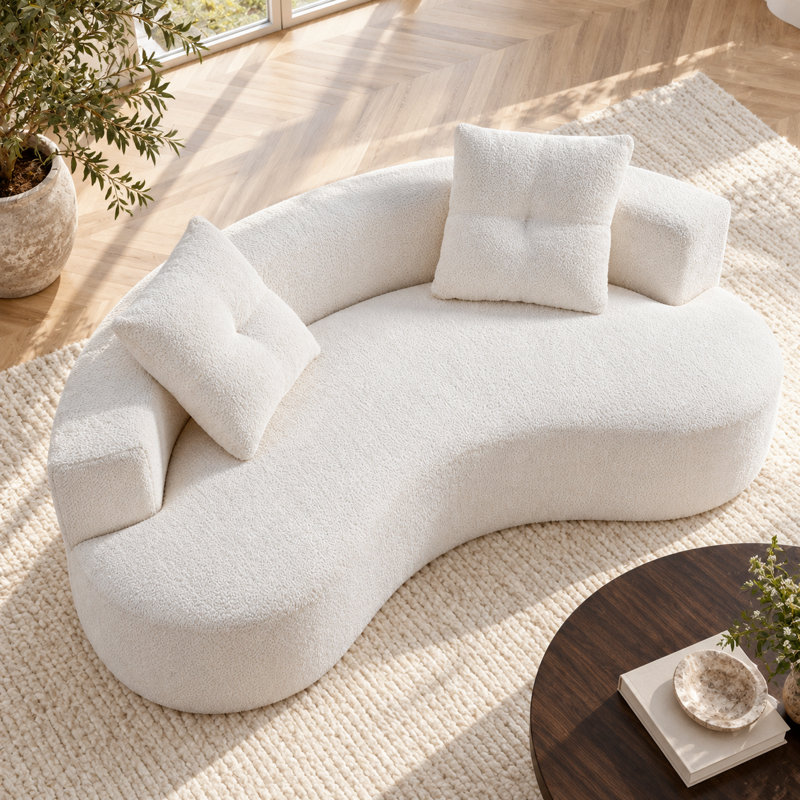 Upholstered 80 " Sofa, Blanc