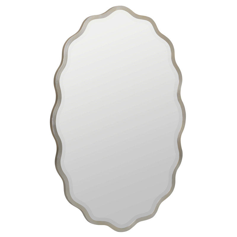 Serafina Scalloped Wall Mirror, Silver