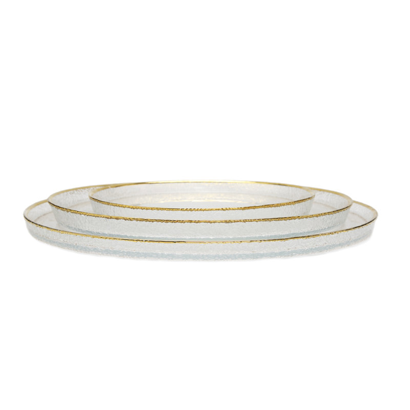 Service de table 4 pièces en verre galet, service pour 4