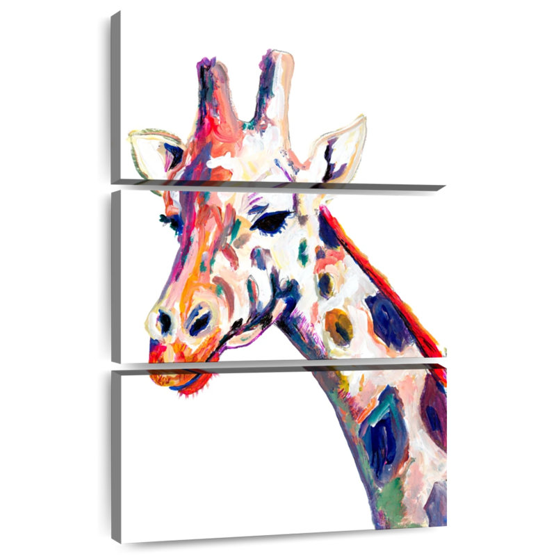 Brampt Colorful Giraffe On White, 32" H x 20" W