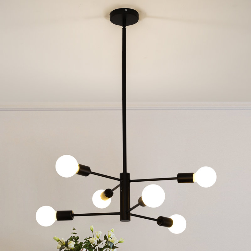 Cobina 6 - Light Sputnik Chandelier, Black