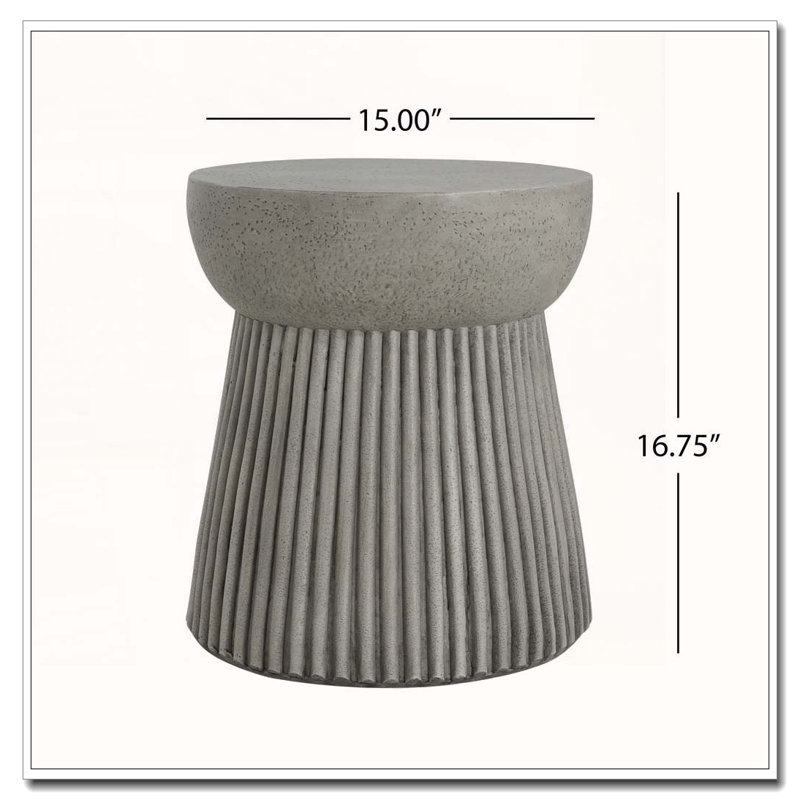 Table d'appoint d'extérieur en béton léger