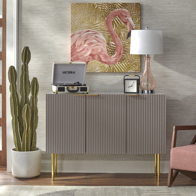 Santillanes 47.25'' Sideboard, Taupe/White Faux Marble
