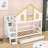 Wooden Bunk Bed with Window Door and Roof, Storage Drawers and Staircase-946714811