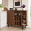 Armoire-bar cannelée de 39,37 po avec porte-bouteilles et rangement, bar à alcool moderne et bar à café-753269351