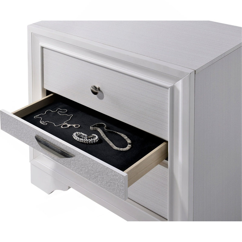 Table de chevet contemporaine 1Pc, Blanc