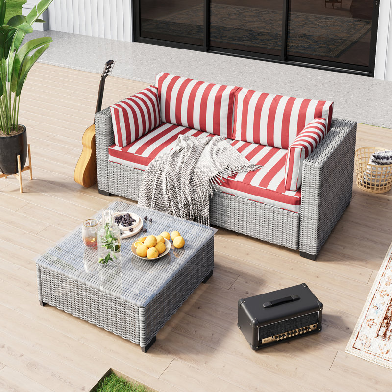 𝗣𝗿𝗲- 𝗮𝘀𝘀𝗲𝗺𝗯𝗹𝗲𝗱 𝗖𝗵𝗮𝗶𝗿𝘀, Rattan Patio Furniture Sets Outdoor Sectional Conversation Sofa With Thick Cushions For Seating