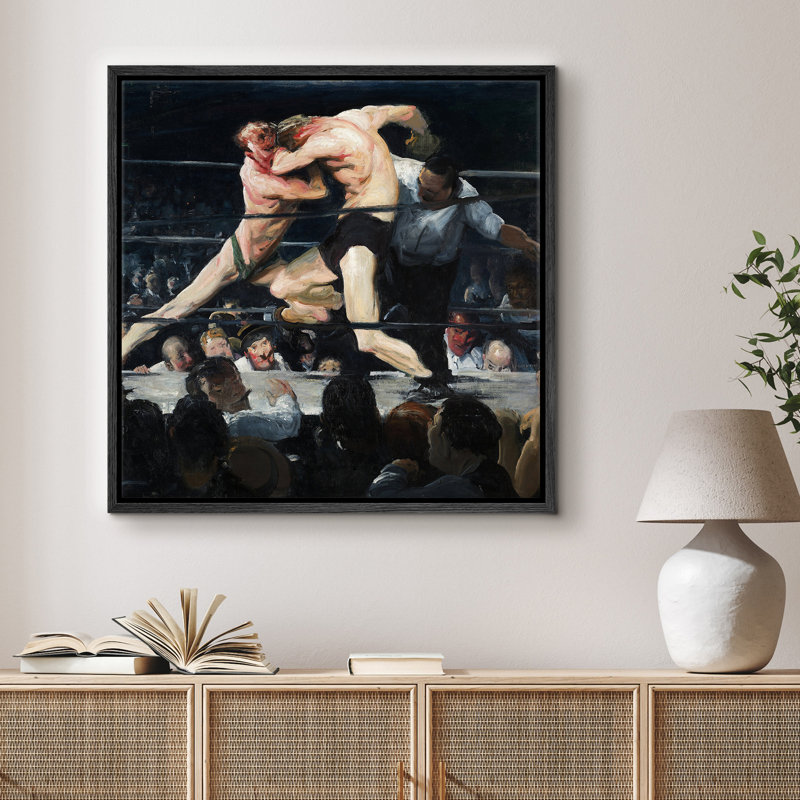 Intense lourde, bataille d'anneaux lourds, images rétro d'athlétisme, impression sur toile encadrée, Cadre flottant noir