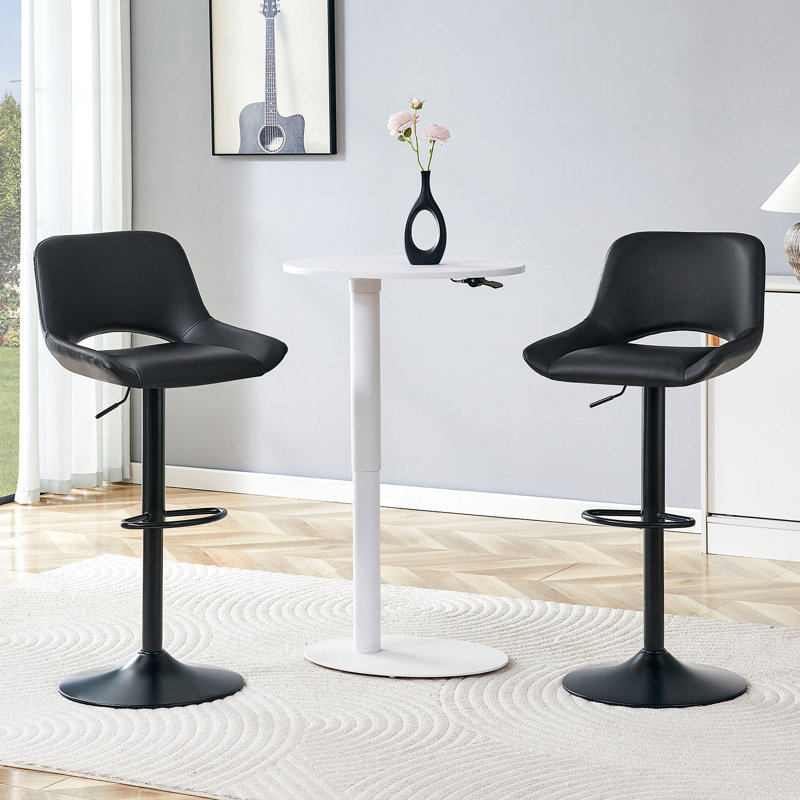 Ensemble de 2 tabourets de bar réglables Modern, Noir
