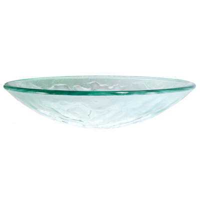 Eden Bath 18'' Clear Tempered Glass Circular Bathroom Sink