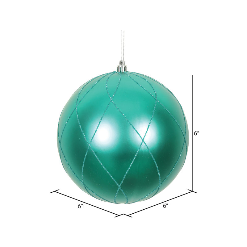 Ornement boule 6 po mat et scintillant, Bleu sarcelle