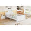 Lit simple pour enfants, lit plateforme simple en bois avec tête et pied de lit, blanc-1791741281-1791741280