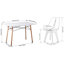 Ensemble de table de salle à manger 5 pièces Modern, table de salle à manger rectangulaire avec 4 chaises en plastique transparent (blanc et ambre transparent)