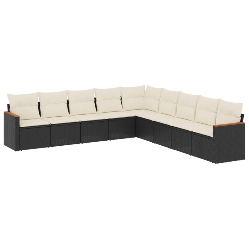 Vidaxl Garden Sofa Set Black, Cream White