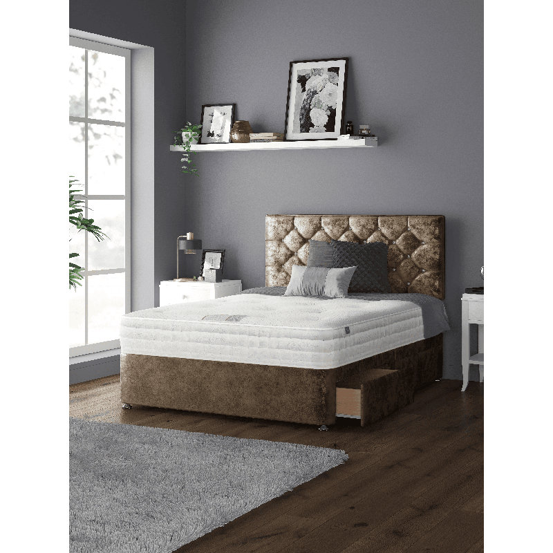 Fall Divan Bed Base, 2 Right Drawers, Single (3'), Truffle