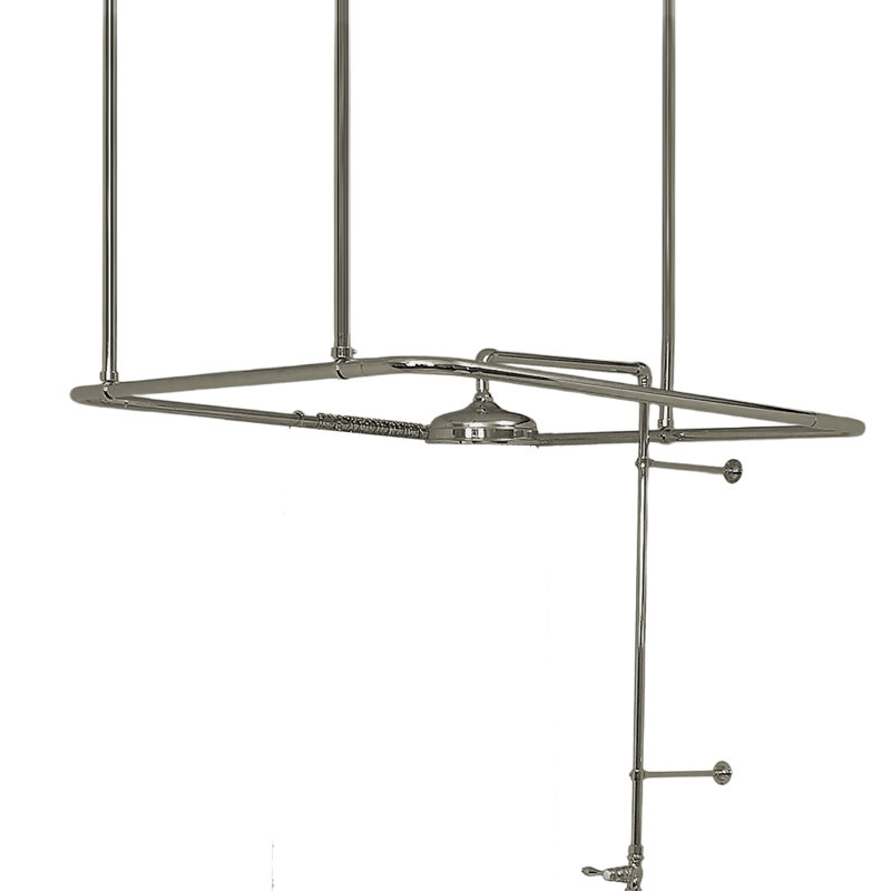 P0787 Enclosure with 42" Square Shower Set, 1" Tube and 36" Ceiling Brace, Matte Nickel
