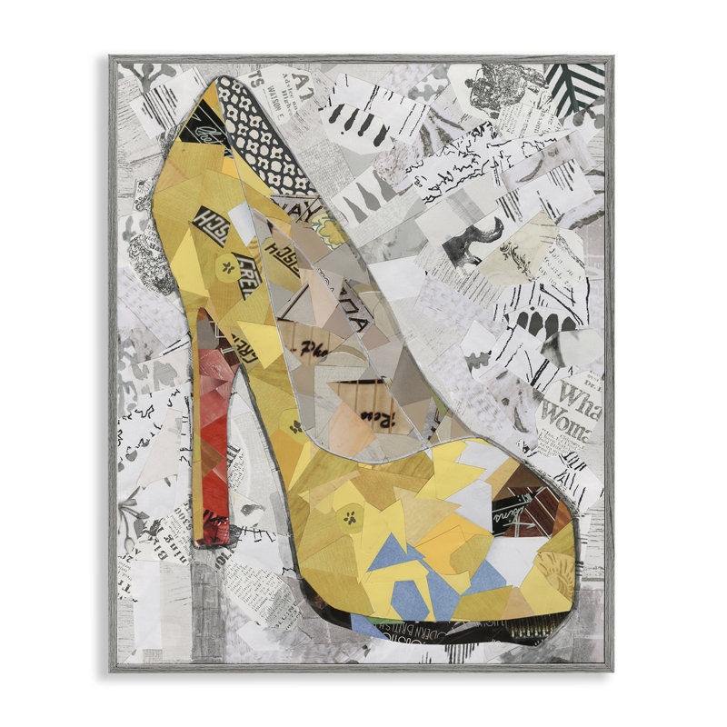 Collage de talons jaunes, estampe numérique par Coco Good bk-149, Estampe numérique Farmhouse, H 30 po x l 24 po