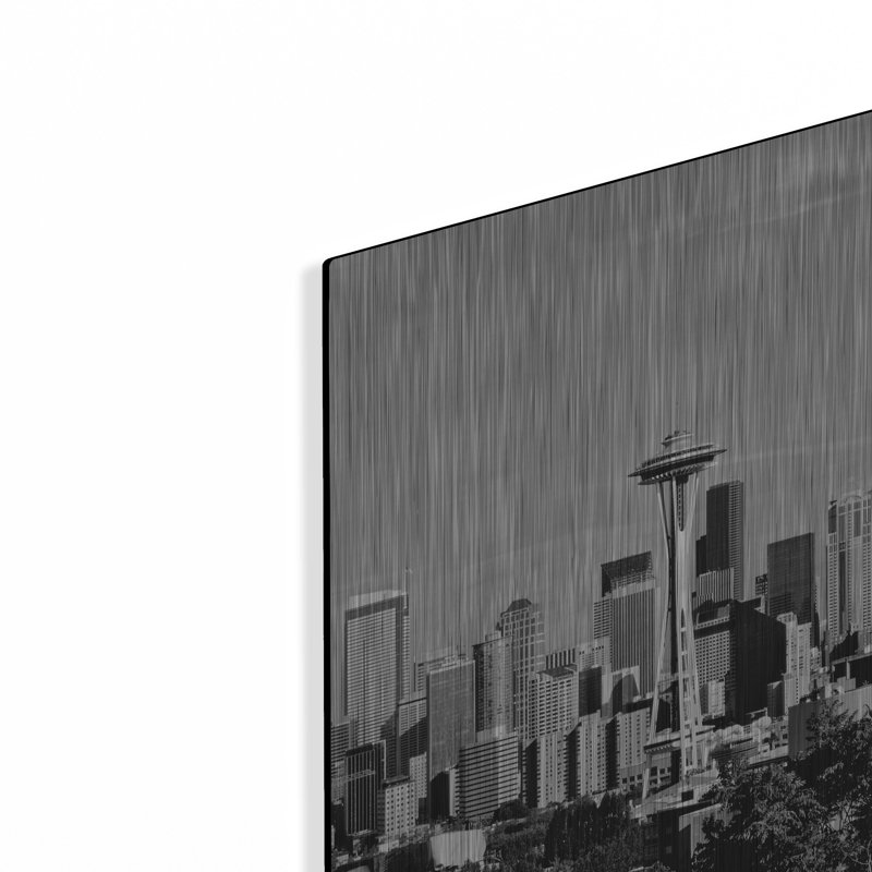 «Seattle Cityscape, Washington 02» par Monte Nagler, art mural en métal, 24 po x 16 po